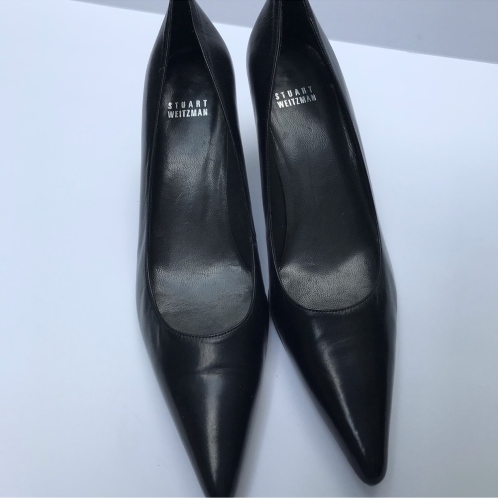 Stuart Weitzman, black leather heels, size 9N “Stewart 50 pump” never worn